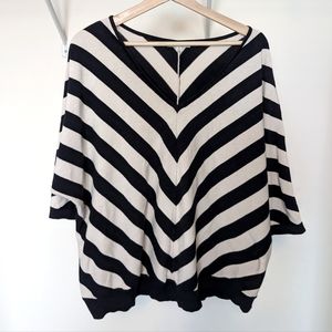 Blue and White Chevron Sweater